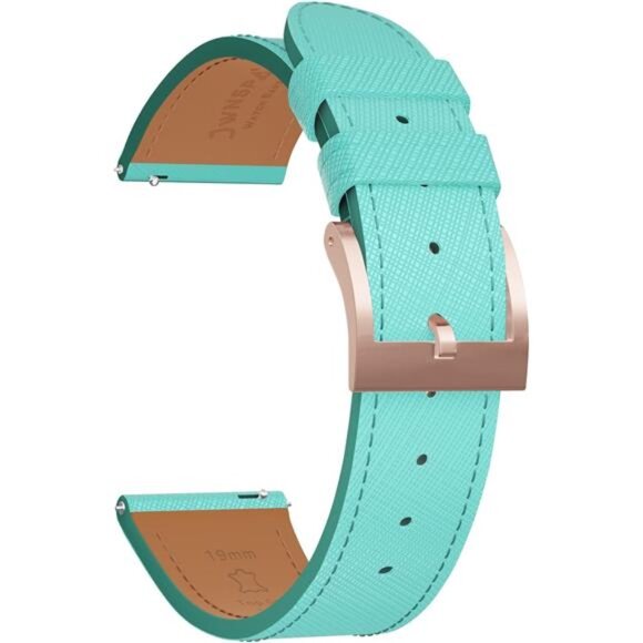 Top Grain Leather Watch Band - Quick Release Brushed Buckle Replacement Strap